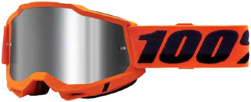 Bike shorts with mesh panels-ACCURI 2 Goggle Neon/Orange - Mirror Silver Flash Lens