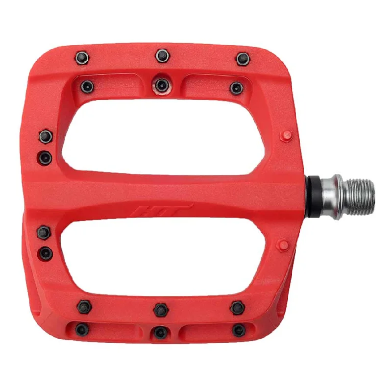 Bicycle jersey with guards system-HT Components PA03A Nano P Platform Pedals Body: Nylon Spindle: Cr-Mo 9/16 Red Pair