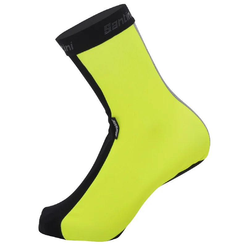 Cycling socks with back vents-Copriscarpe Santini Vega H2O - Giallo fluo