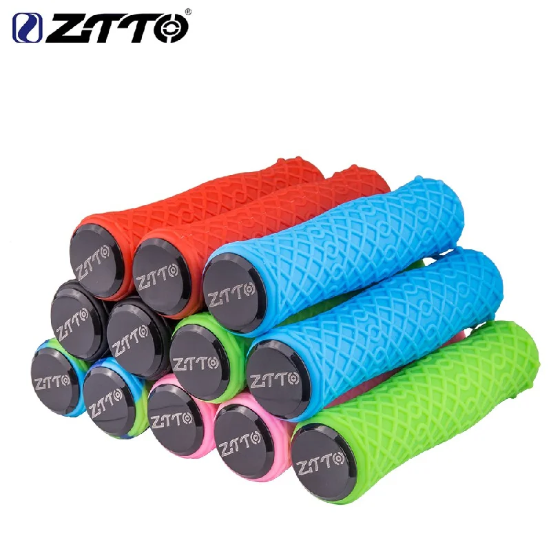 Cycling shorts with back fit-ZTTO 1 Pair Push Bike Pure Silicone Durable Gel Shock Proof Bicycle Grips with Bar end For MTB Mountain Bike Bicycle Parts