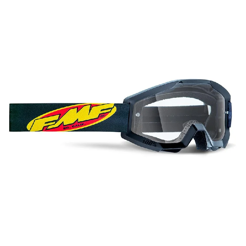 Bicycle helmet with side vents-FMF POWERCORE YOUTH GOGGLE - CORE BLACK (CLEAR)