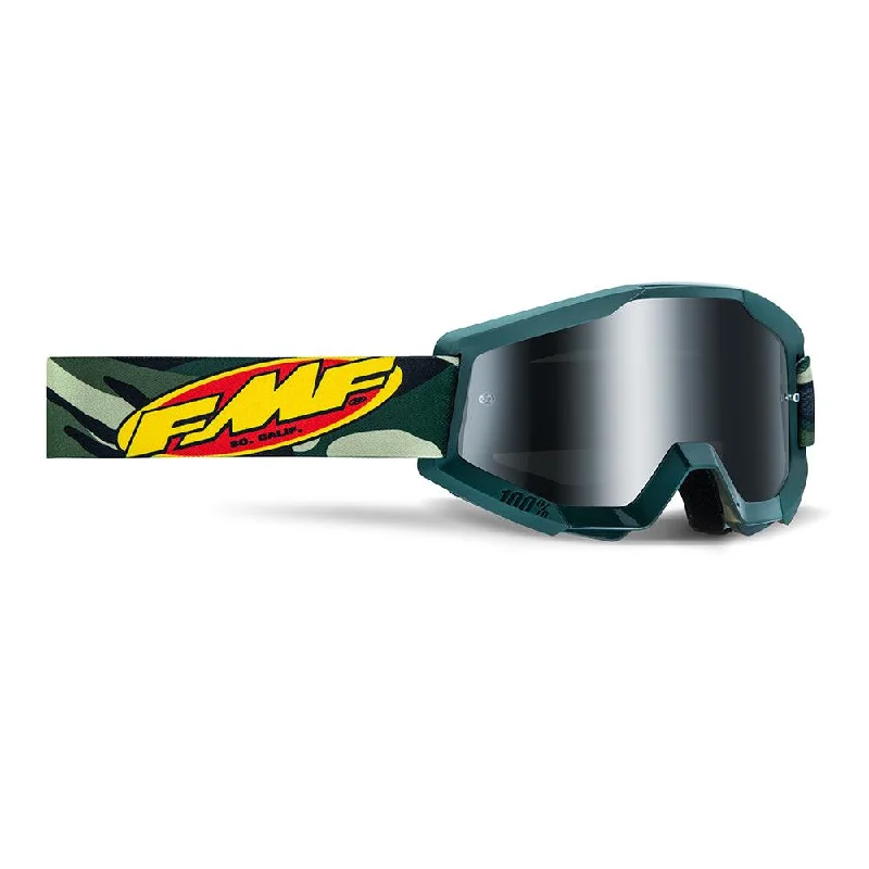 Bike helmet with back system-FMF POWERCORE GOGGLE - ASSAULT CAMO (MIRROR SILVER)