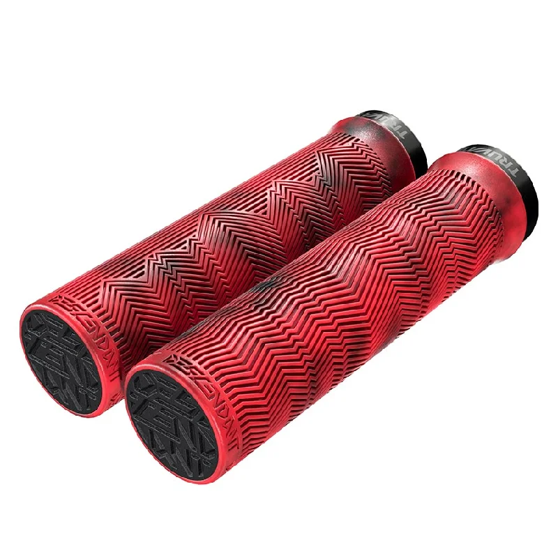 Bicycle jersey with fit straps-Truvativ Descendant Single Locking Grips 133mm Red/Blood Red Pair