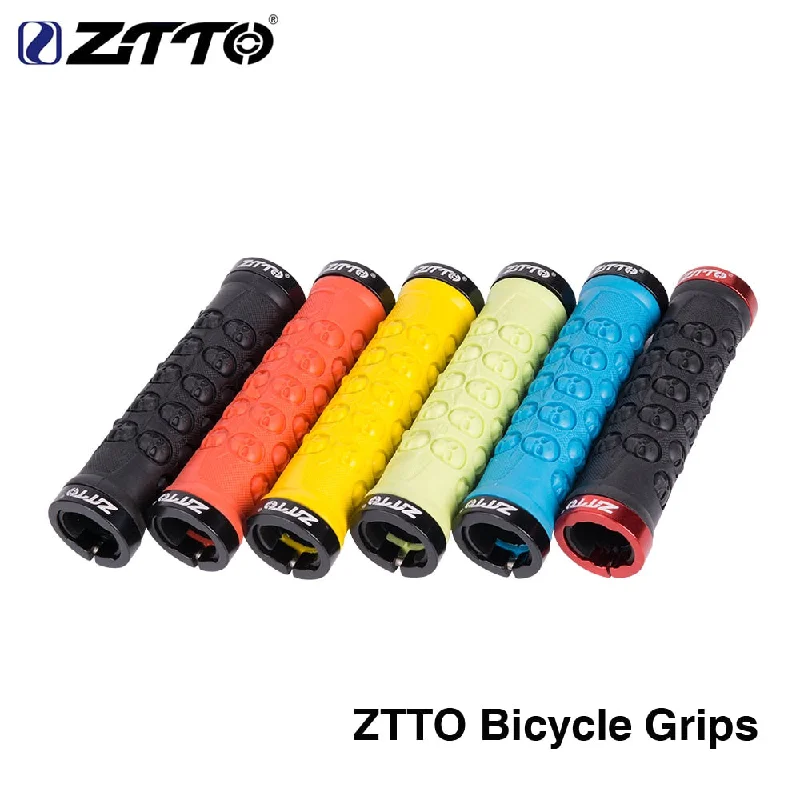 Bike helmet with side straps-ZTTO Bicycle Parts MTB Handlebar Grips TPR Rubber Anti Slip Grips For MTB Folding Bike Skull AG-23 1Pair