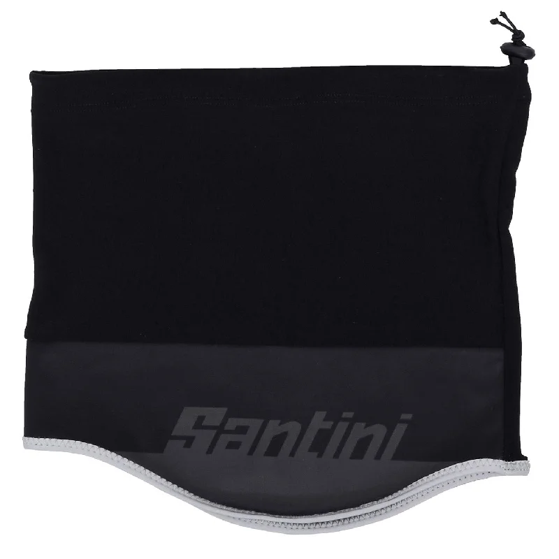 Cycling tights with front straps-Scaldacollo Santini Passo - Nero