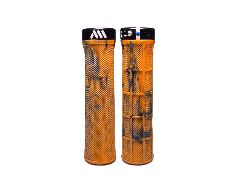 Bike shoes with front fit-AMS Berm grips. Orange Camo