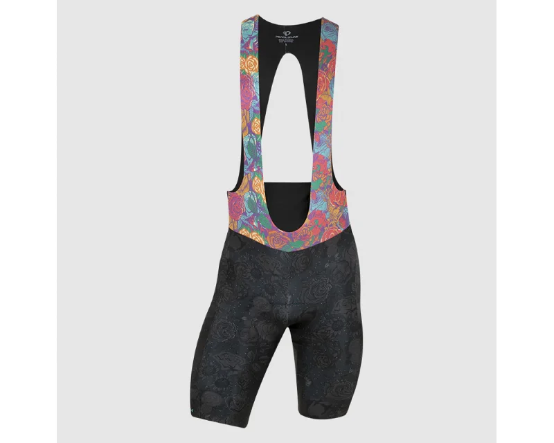 Bicycle tights with front vents-Pearl Izumi Expedition Pro Bib Short Ltd Ed Grateful Dead Rambler Blk Prism