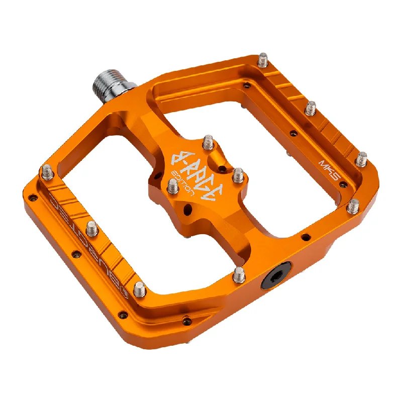 Bike gloves for endurance riders-Burgtec Penthouse Flat MK5 B-Rage Edition Pedals - Orange