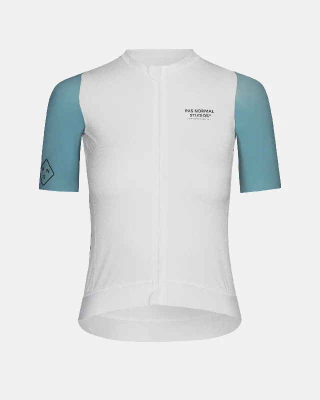 Cycling jersey for endurance rides-Women's Midsummer Jersey - Dusty Blue Sleeve