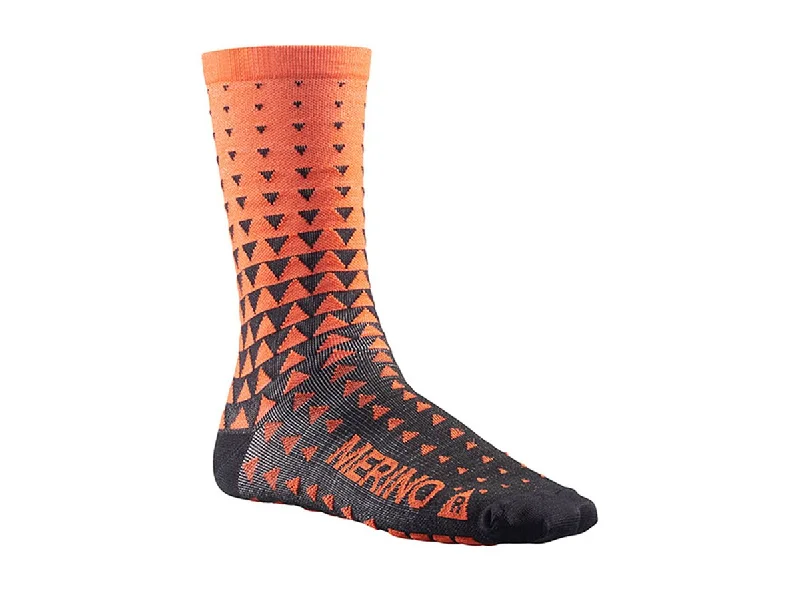 Bike helmet with mesh lining-Mavic Ksyrium Merino Graphic Sock - Orange-Black