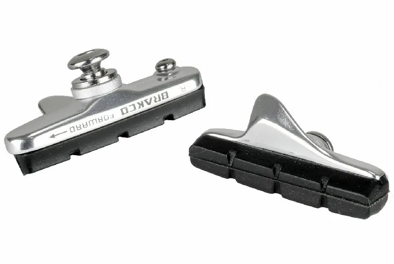 Bike helmet for trail riders-Bracko Bike Bicycle V Brake Shoes Pads With Holders For Tektro compatible with Shimano