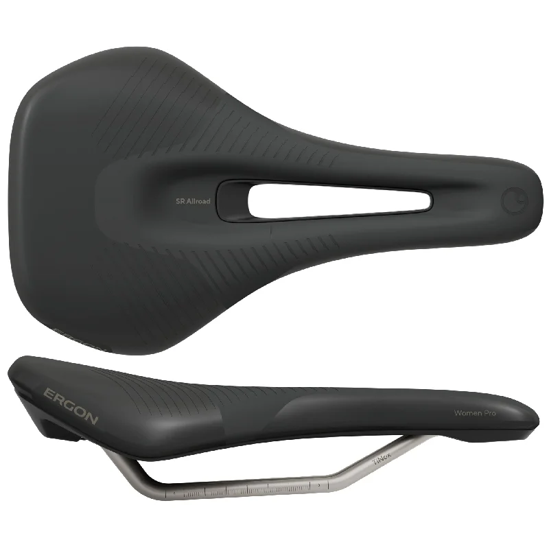 Bike shoes with side fit-Ergon SR Allroad Pro Womens Saddle M/L Black