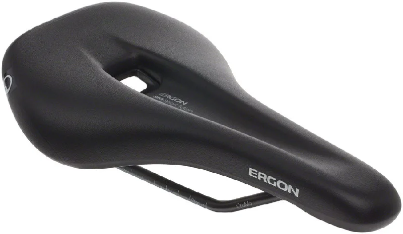 Bicycle arm warmers with back logos-Ergon SM Sport Saddle - Chromoly Black Mens Small/Medium