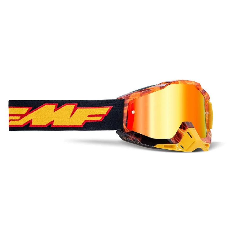 Bike helmet with side fit-FMF POWERBOMB GOGGLE - SPARK (MIRROR RED)