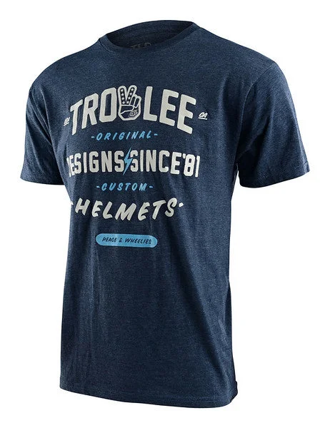 Bike shoes with straps system-Troy Lee Designs Roll Out Short Sleeve Tee - Navy Heather