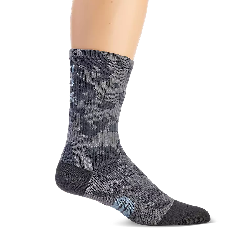 Bicycle riding socks with straps-Fox Racing 8" Ranger Sock - Gray Camo