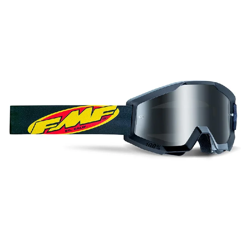 Bike jersey with side pockets-FMF POWERCORE YOUTH GOGGLE - CORE BLACK (MIRROR SILVER)