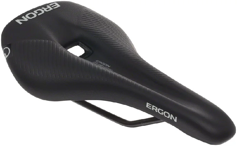 Bicycle helmet with front straps-Ergon SR Comp Saddle - Titanium Black Mens Medium/Large