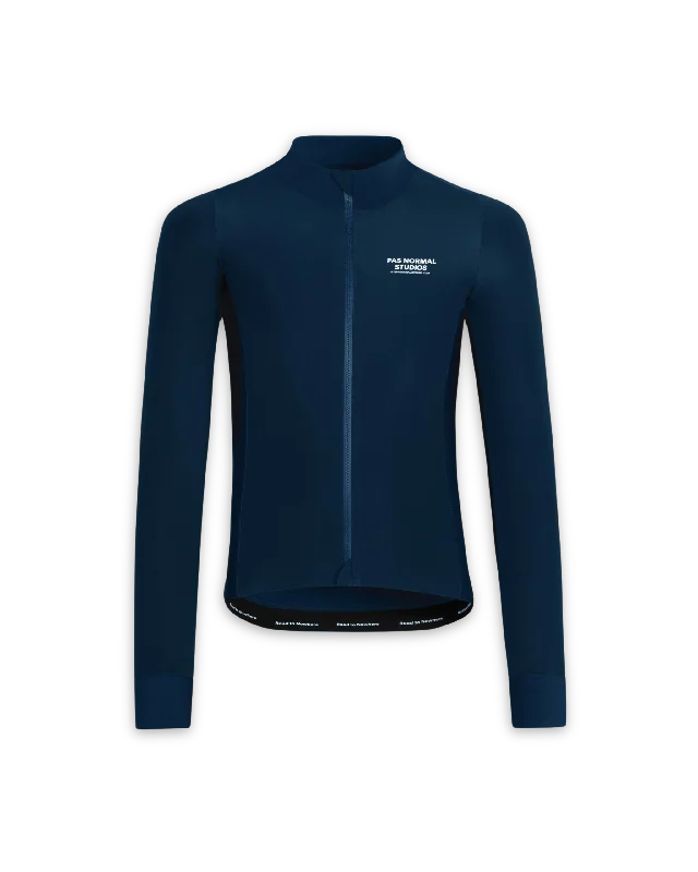 Cycling jersey with elastic cuffs-Mechanism Thermal Long Sleeve Jersey - Navy