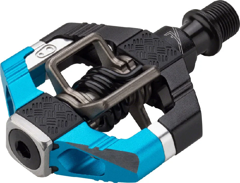 Bicycle socks with front fit-Crankbrothers Candy 7 Pedals - Dual Sided Clipless Aluminum 9/16" Electric Blue/BLK