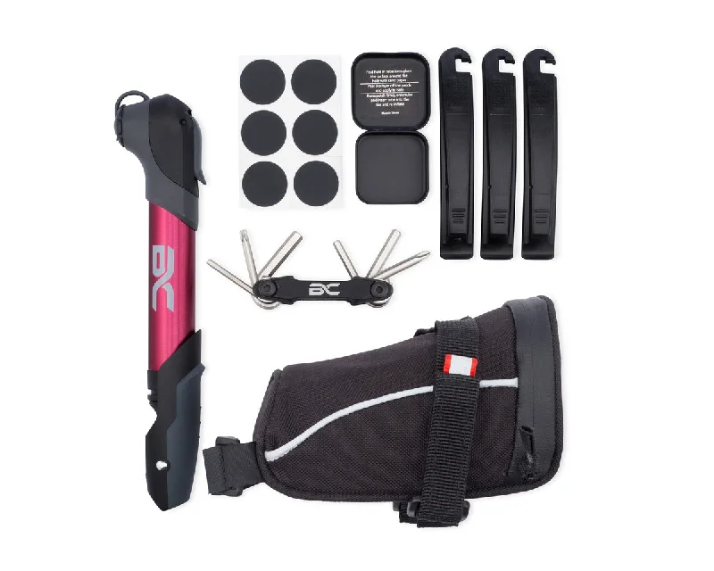 Mountain bike gloves with vents-Bike Repair Kit - Mini Pump - Multitool - Patch Kit -Tire Levers - Medium Seat Bag