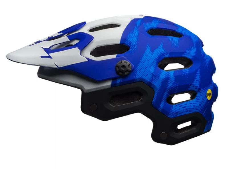 Bike shoes with back logos-Bell Super 3 MIPS MTB Helmet - Matt Blue-White