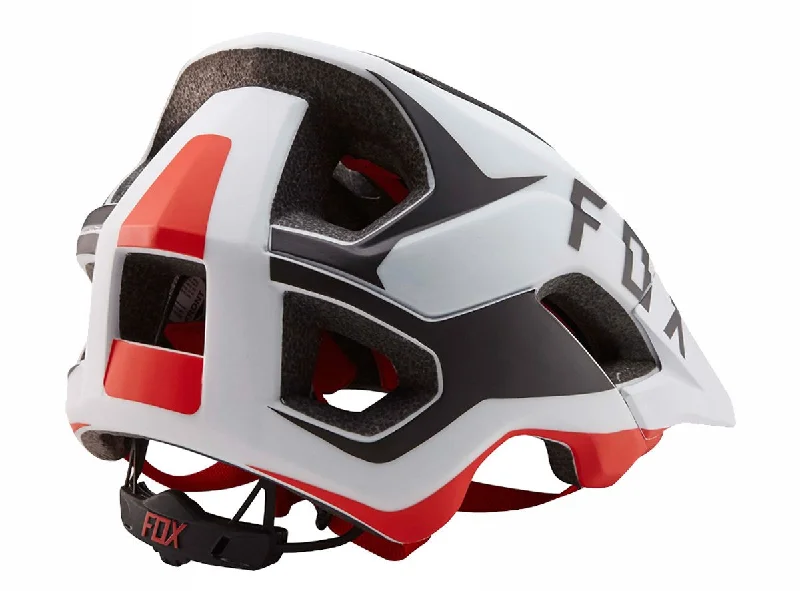 Bike riding vest with back fit-Fox Racing Metah Flow MTB Helmet - White-Black-Red