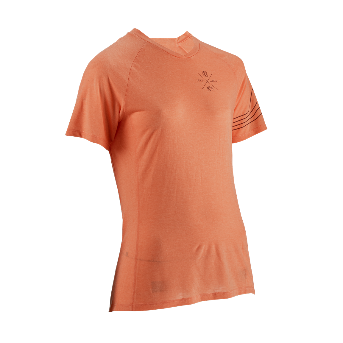 Bike helmet with side guards-Leatt AllMtn 2.0 Short Sleeve MTB Jersey - Womens - Peach - 2023