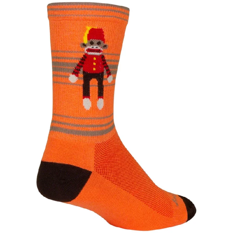 Bike shorts for leisure rides-Funky Monkey Crew Bike Socks - Orange