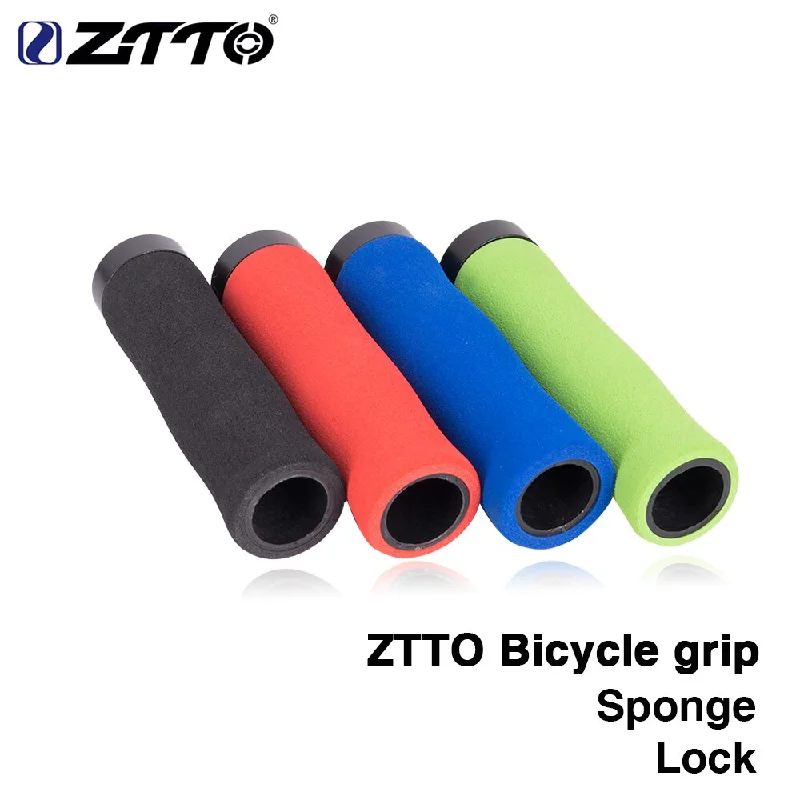 Cycling gloves with front fit-ZTTO Bicycle Parts MTB Sponge Durable Shock-Proof Anti-Slip Lock Grips For MTB Bike With Bar Plug AG28 1Pair