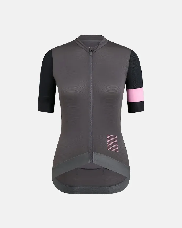 Bike riding knee pads with vents-Rapha Women's Pro Team Training Jersey - Carbon Grey/ Black