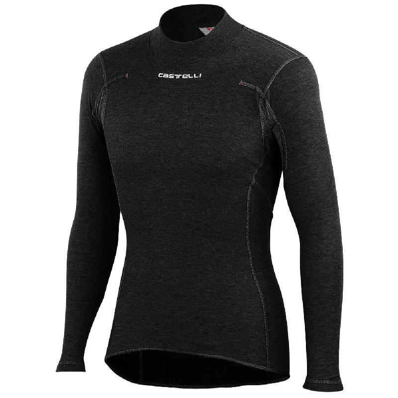 Bike jersey with elastic hem-Maglia intima maniche lunghe Castelli Flanders Warm - Nero