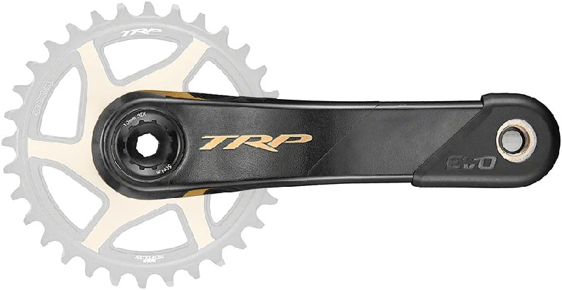 Bike shoes with front fit-TRP CK-9050 EVO Crankset - 170mm 12-Speed For 68/73mm Frame BB DM CINCH Chainring Interface 30mm  Spindle Carbon BLK/Gold