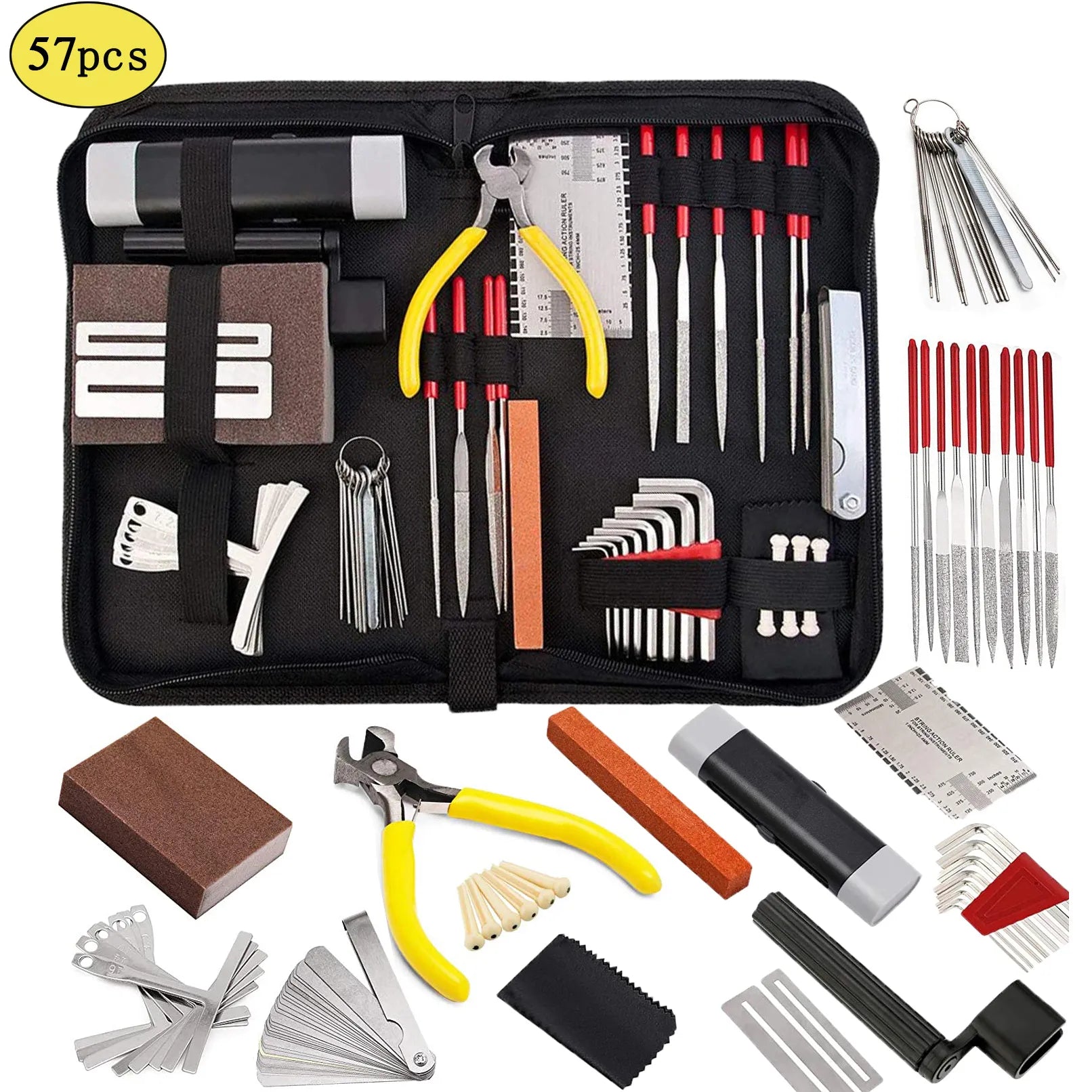 Bike gloves with front guards-16/57/74pcs Guitar Tool Kit with Carry Bag Repair Tools String Action Ruler Luthier File Guitar Bridge Pins for Guitar Ukulele