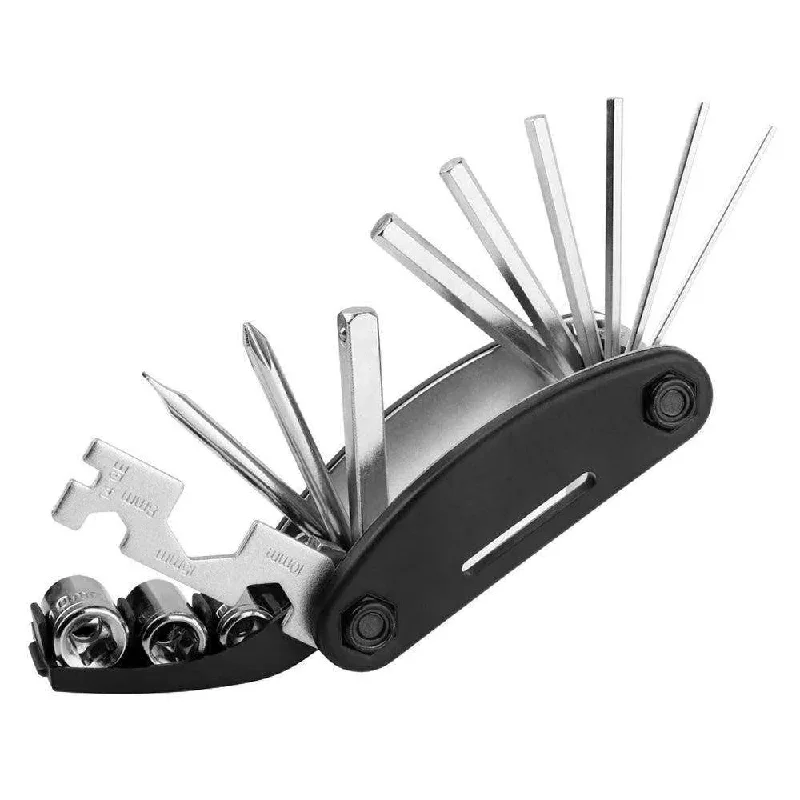 Bicycle shoes for spin class-Bicycle Tools Kit 16 in 1 Multifunction Bicycle Mechanic Fix Tools Set