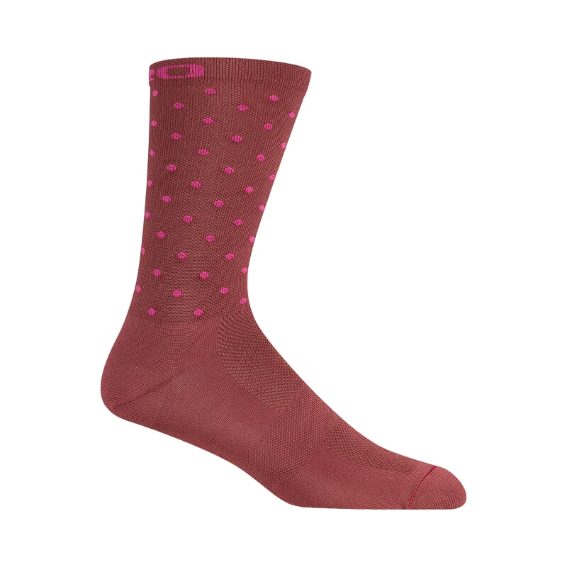 Bike gloves with adjustable straps-Giro Comp Racer 6" High Rise Sock - Dark Cherry-Raspberry