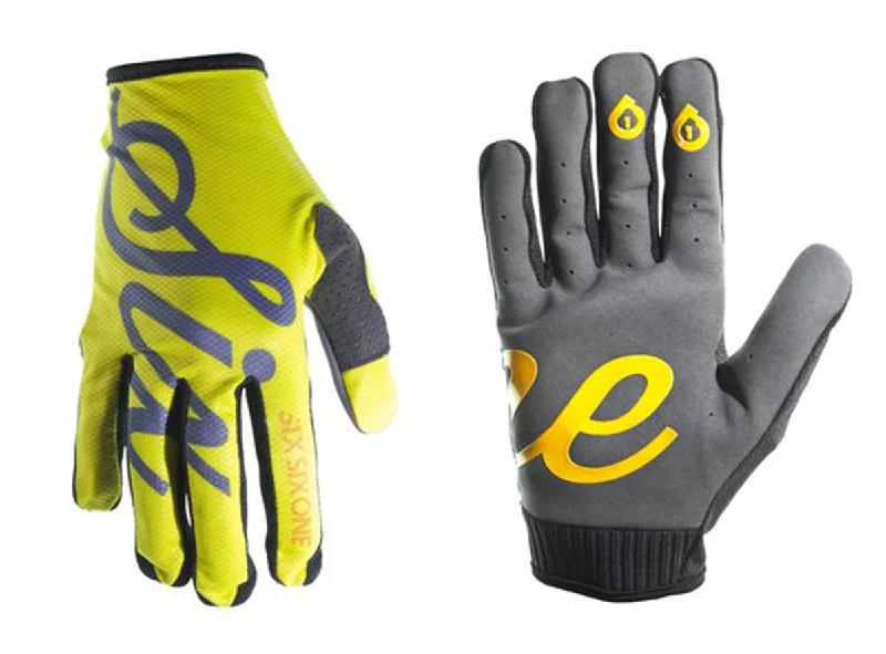 Bike riding vest with front logos-661 Comp MTB Glove - Yellow Script