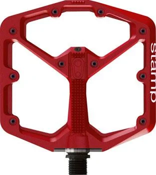 Bike gloves with mesh panels-Crank Brothers Stamp 7 Pedals - Platform, Aluminum, 9/16", Red, Large