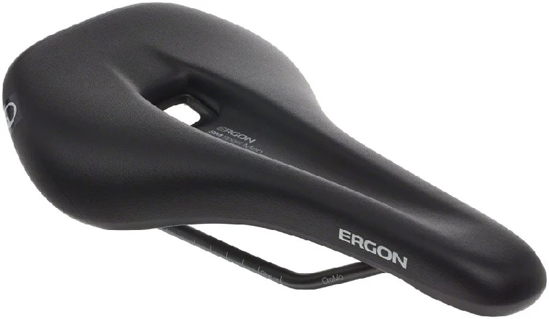 Bicycle shorts with back straps-Ergon SM Sport Saddle - Chromoly Black Mens Medium/Large