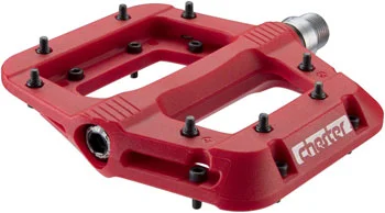 Bike shoes with side straps-RaceFace Chester Pedals - Platform, Composite, 9/16", Red