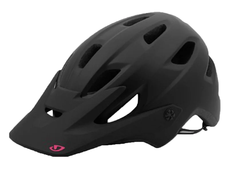 Bicycle helmet with ear protection-Giro Cartelle MIPS MTB Helmet - Womens - Matt Black-Bright Pink