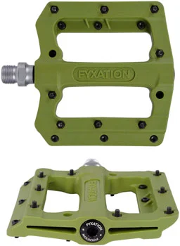 Cycling shorts with back guards-Fyxation Mesa MP Pedals - Platform, Composite/Plastic, 9/16", Desert Sadona Green