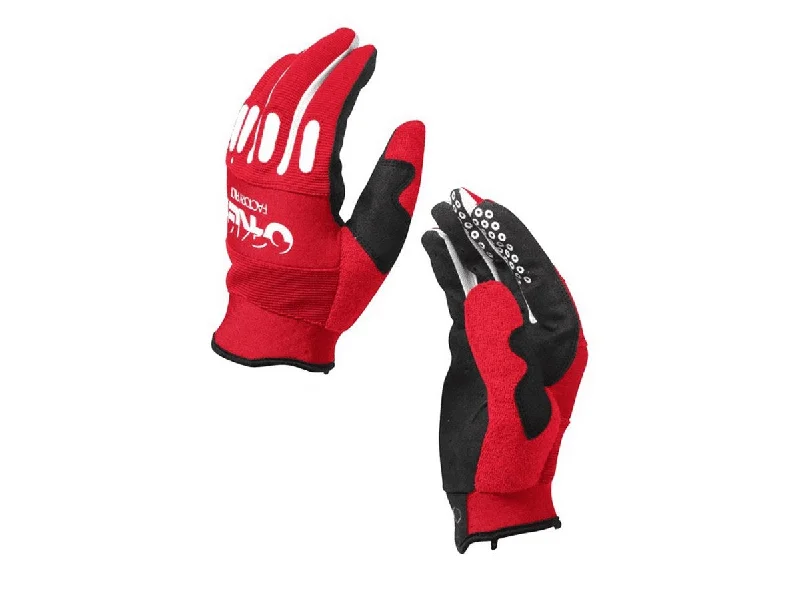 Cycling tights with side logos-Oakley Factory MTB Glove - Red Line - Red