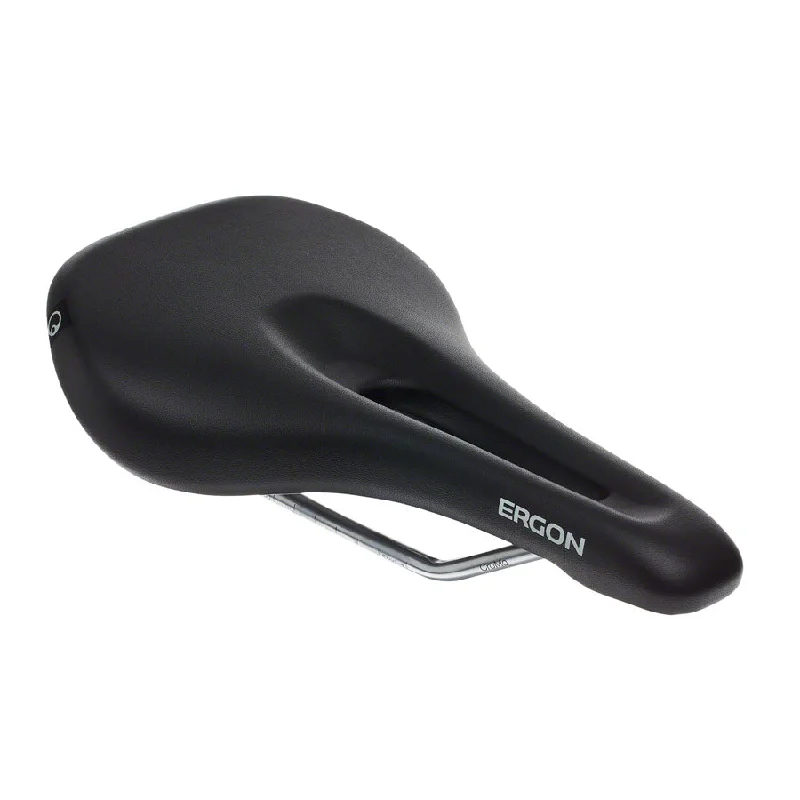 Bike gloves with front guards-Ergon SM Saddle - Chromoly Black Womens Medium/Large