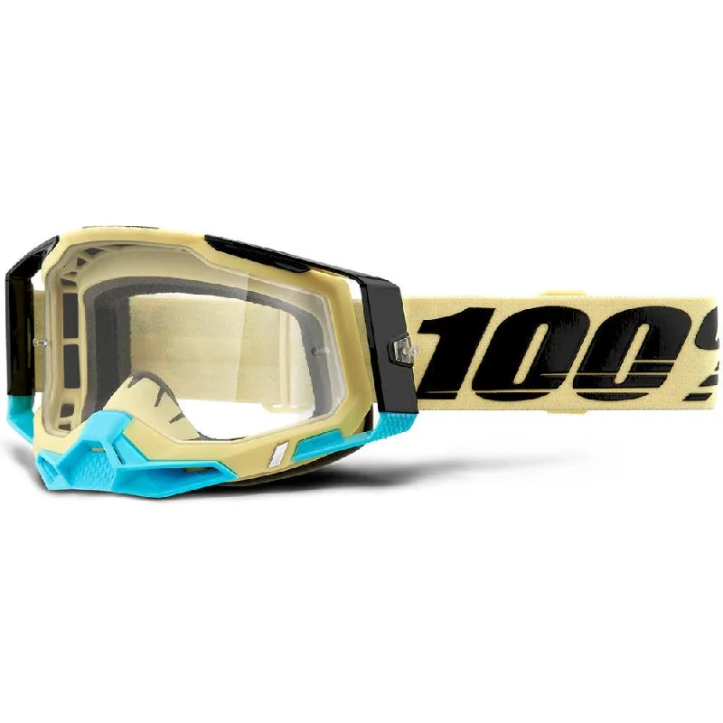 Bike helmet with fit guards-100% RACECRAFT 2 GOGGLE - AIRBLAST (CLEAR)