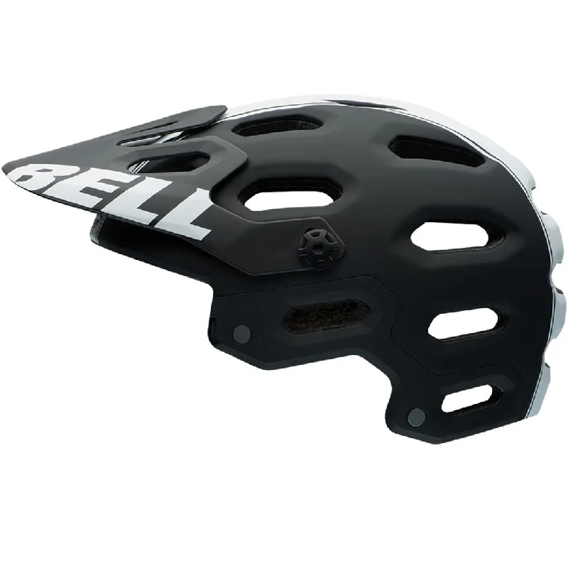 Bike helmet with straps fit-Bell Super 2 MIPS MTB Helmet - Matt Black-White Viper