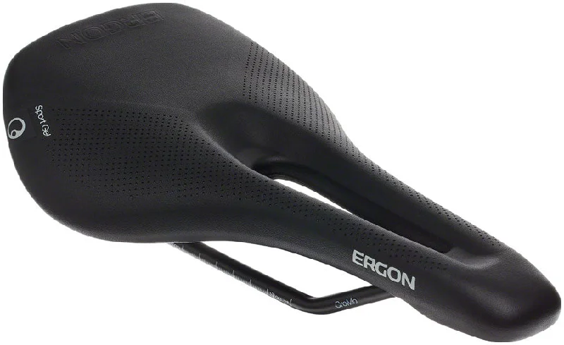 Bike riding vest with front logos-Ergon SR Sport Gel Saddle and Tape - Chromoly Black Womens Medium/Large