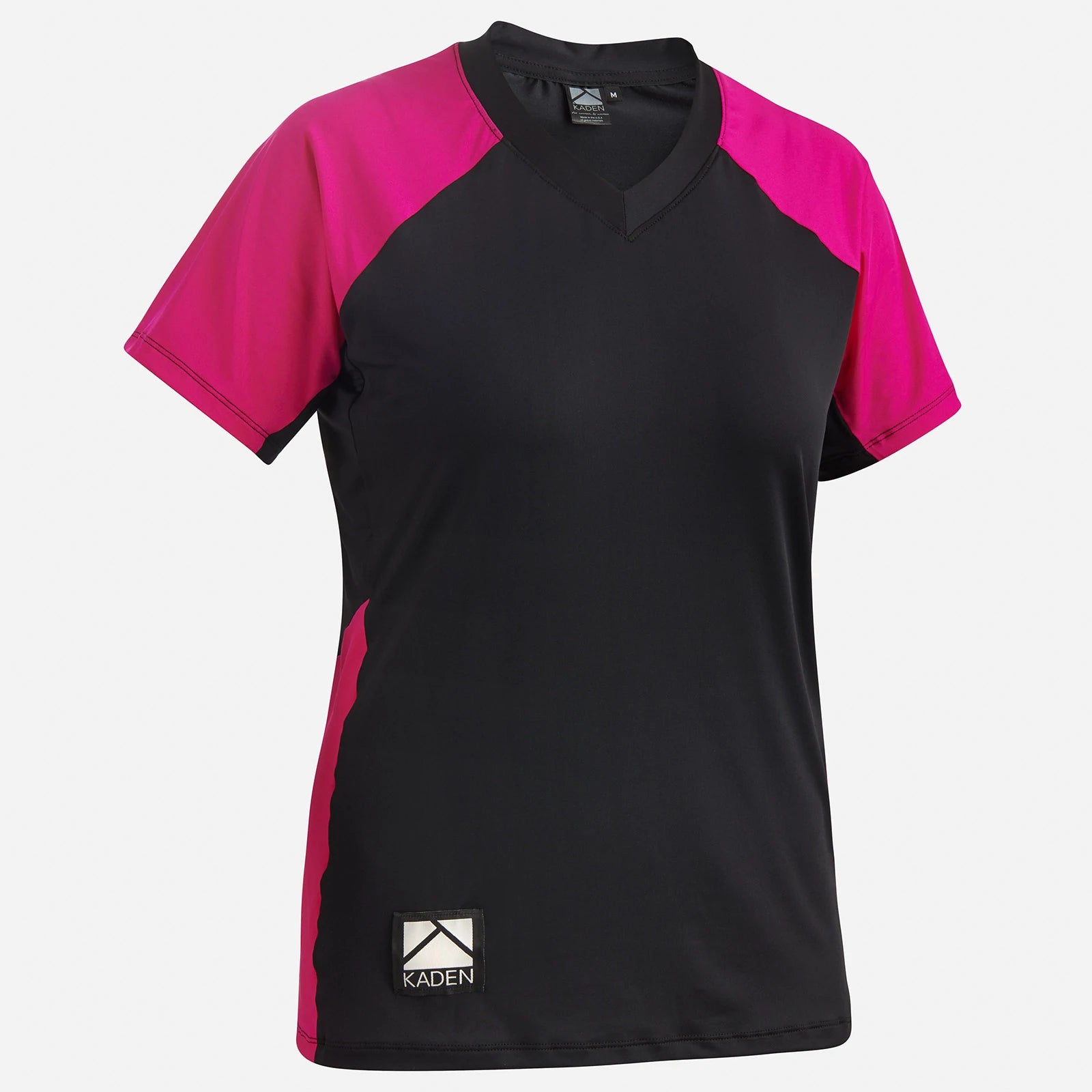 Road bike jersey with vents-Kaden Apparel Cady-V Short Sleeve MTB Jersey - Womens - Black-Rosemary