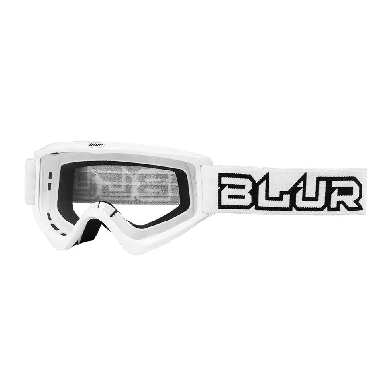 Bike helmet with straps system-BLUR B-ZERO 2020 GOGGLE - WHITE