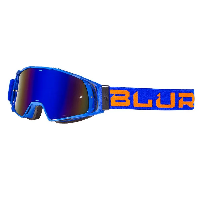 Bike helmet with back straps-BLUR B-20 FLAT 2020 GOGGLE - BLUE/ORANGE (RADIANT BLUE)